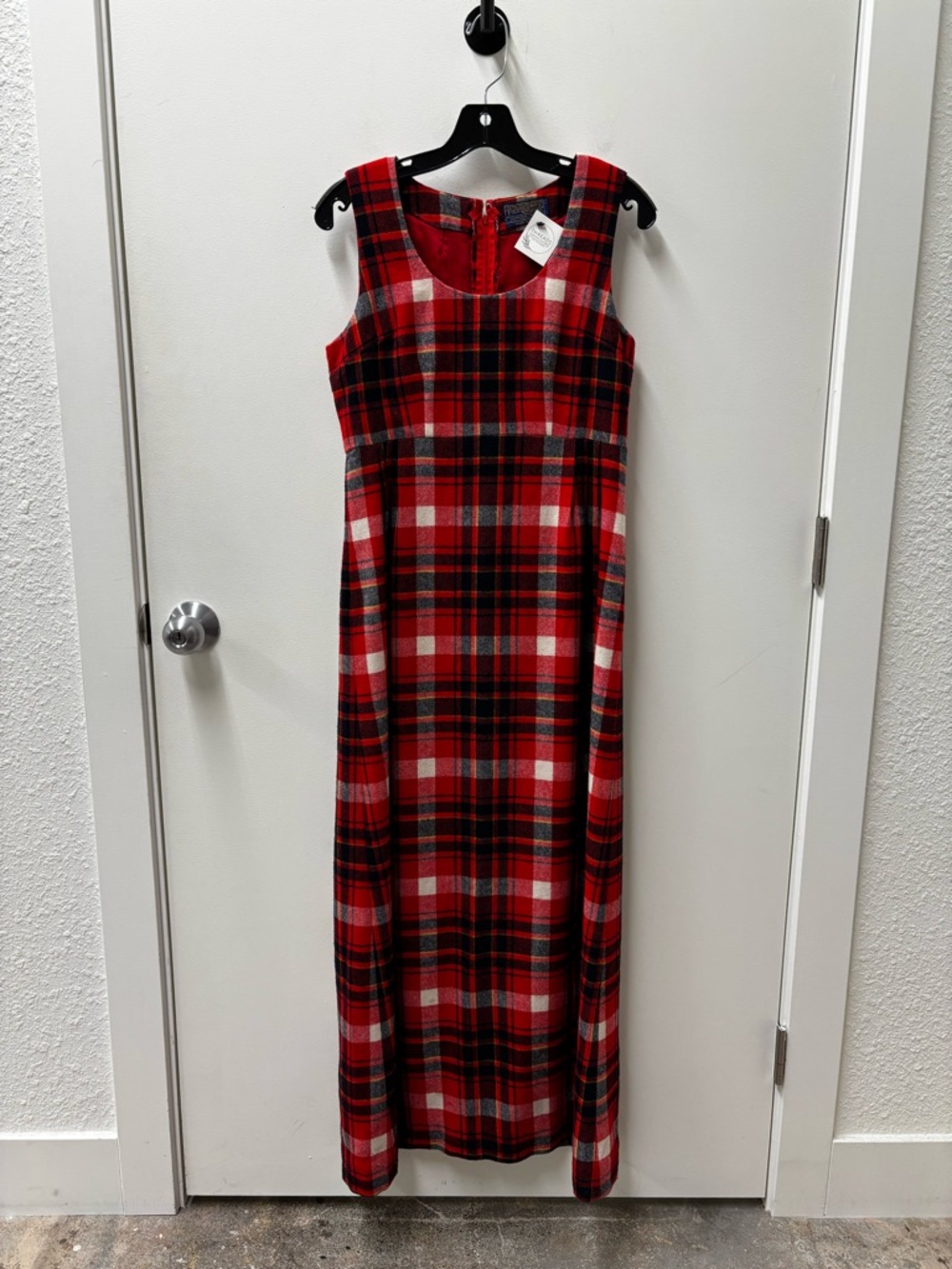 Vintage Pendleton Red & Navy Tartan Wool Dress